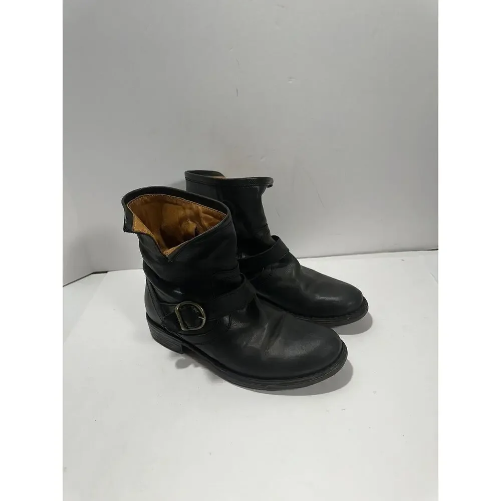 Fiorentini + Baker Sz 7 (37 EUR) black Leather Ankle Fashion‎ Biker Boots Bootie